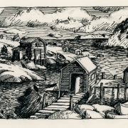<b>South Shore</b><br/>2001<br/>Pen & pencil on paper<br/>5 x 10 inches